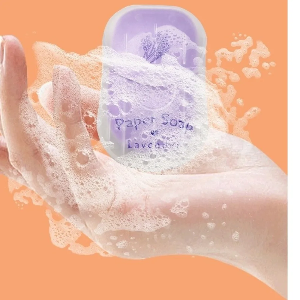 50pcs Mini Size Disposable Soap Paper Skin Friendly Scented Foaming Portable Soap Flakes Convenient Hand Washing Soap Travel