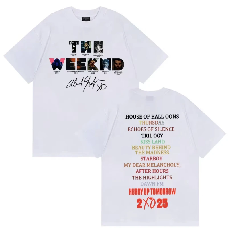 Limited The Weeknd Hurry Up Tomorrow Album 2025 Merch T-Shirt Men's Women Hip Hop Fashion Cotton Short Sleeve T Shirt Streetwear