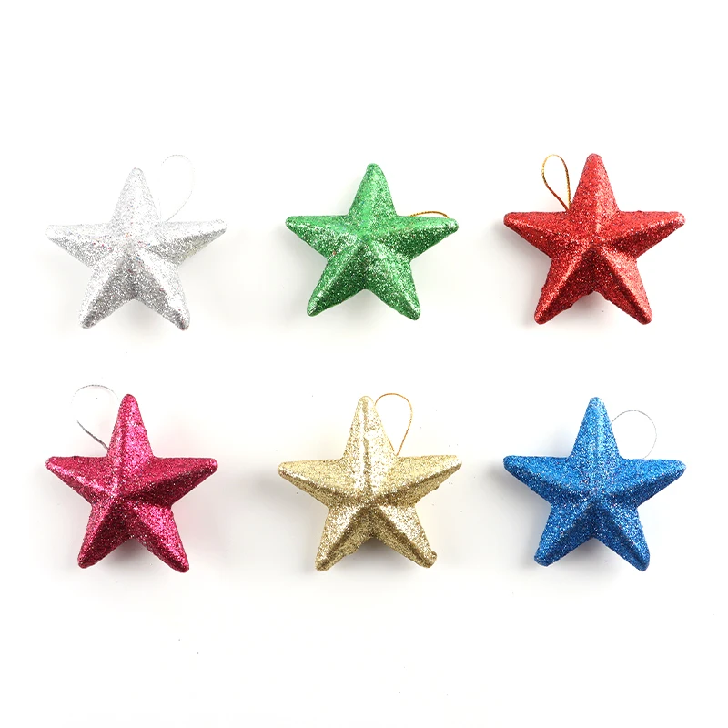 (6 قطعة/حقيبة) 7.36 سنتيمتر عيد الميلاد الملونة البصل الأخضر الوردي ستار قلادة شجرة عيد الميلاد مطابقة تصميم الشعور #1