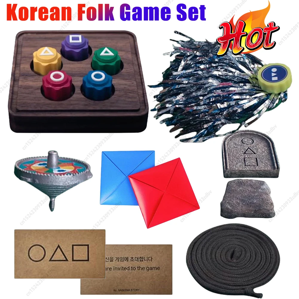 1/2set Korean Folk Game Set Gonggi Game Jebi Chagi Biseokchigi Paeng-y DDAKJI Korean Traditional Play Game Fun Stress Relief Toy