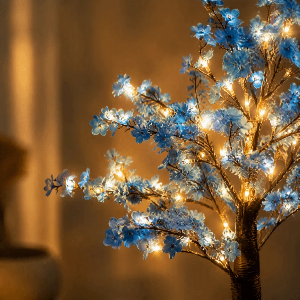 Pink Tree Light Artificial Romantic Ambience Night Light Tabletop Decorative Simulation Flower Tabletop Ornament Home Decoration