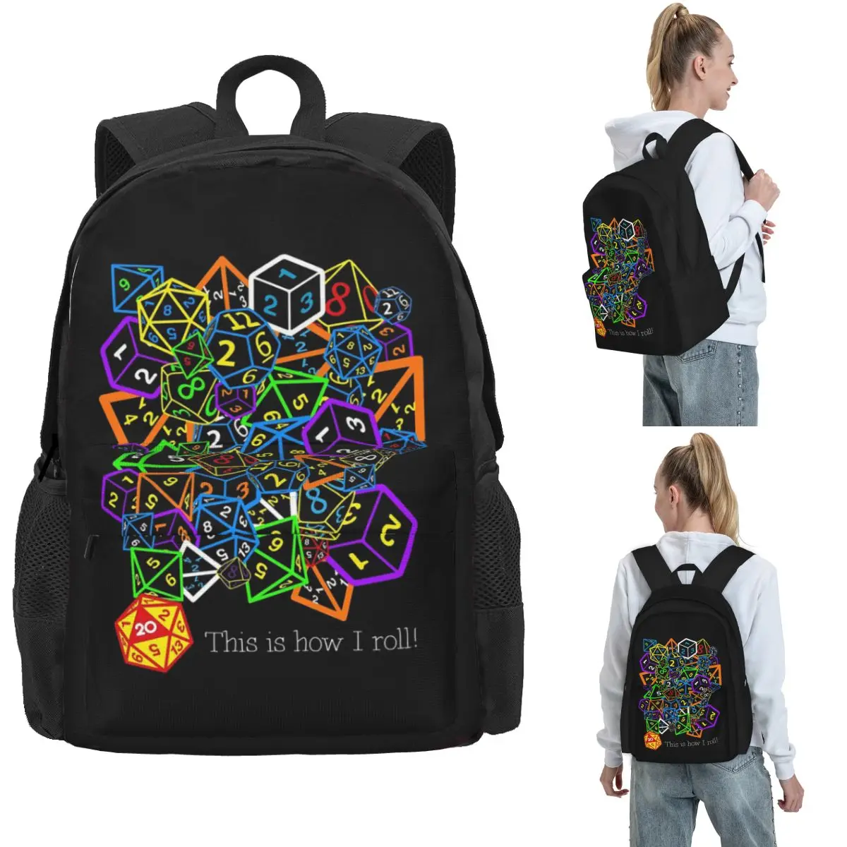 

D&D (Dungeons And Dragons) - This Is How I Roll Рюкзаки Сумка для книг для мальчиков и девочек Большие детские школьные сумки Дорожный рюкзак Сумка на плечо
