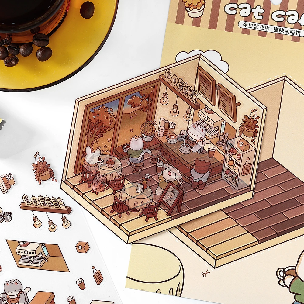 16Packs/Lot Van Vandaag Is Open Serie Retro Bericht Label Huisdier Sticker