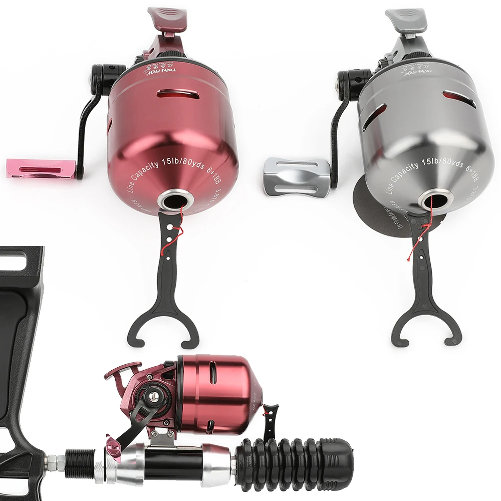 moulinet-de-peche-a-l'arc-en-argent-violet-usine-cnc-rapport-de-vitesse-39-1-7-roulements-longueur-de-ligne-80-yd-arc-compose-pour-la-chasse-en-plein-air