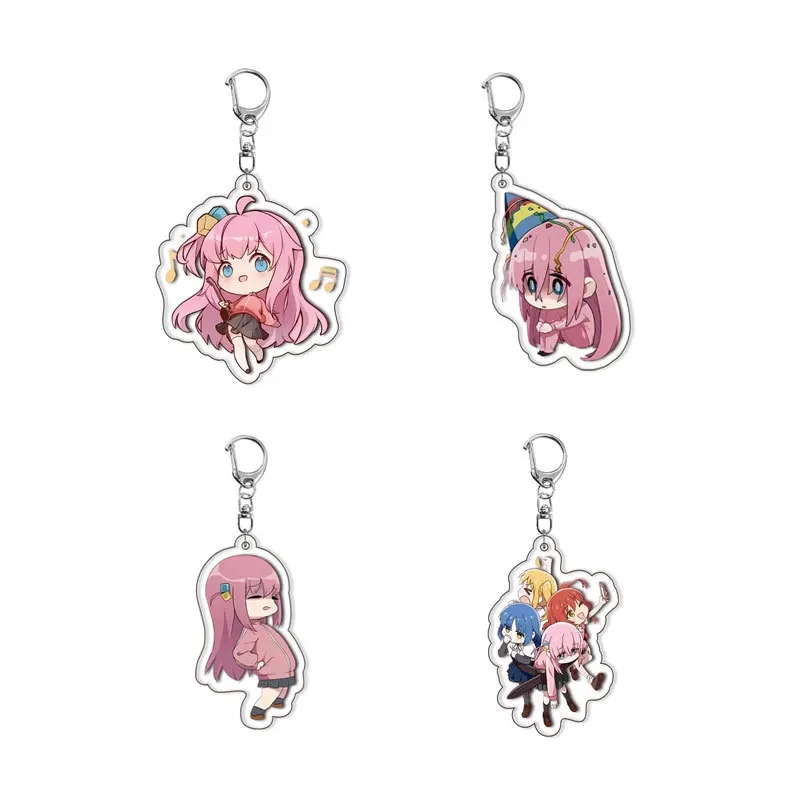 أنيمي كاواي بوتشي الصخرة! Gotoh Hitori جرلي القلب سلسلة مفاتيح مصنوعة من الأكريليك زينة حقيبة كرتونية سحر حلي معلقة الهدايا #6