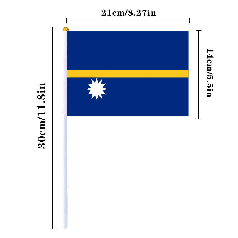 CYPOMELO Flag   Nauru national flag 14 * 21cm Nauru national flag small holding waving flag indoor and outdoor home decoration