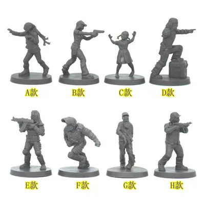 pvc figure simulation  model  Board Game table  game Model Explorers Adventurers Survivors Women One armed Soldiers 8pcs/set