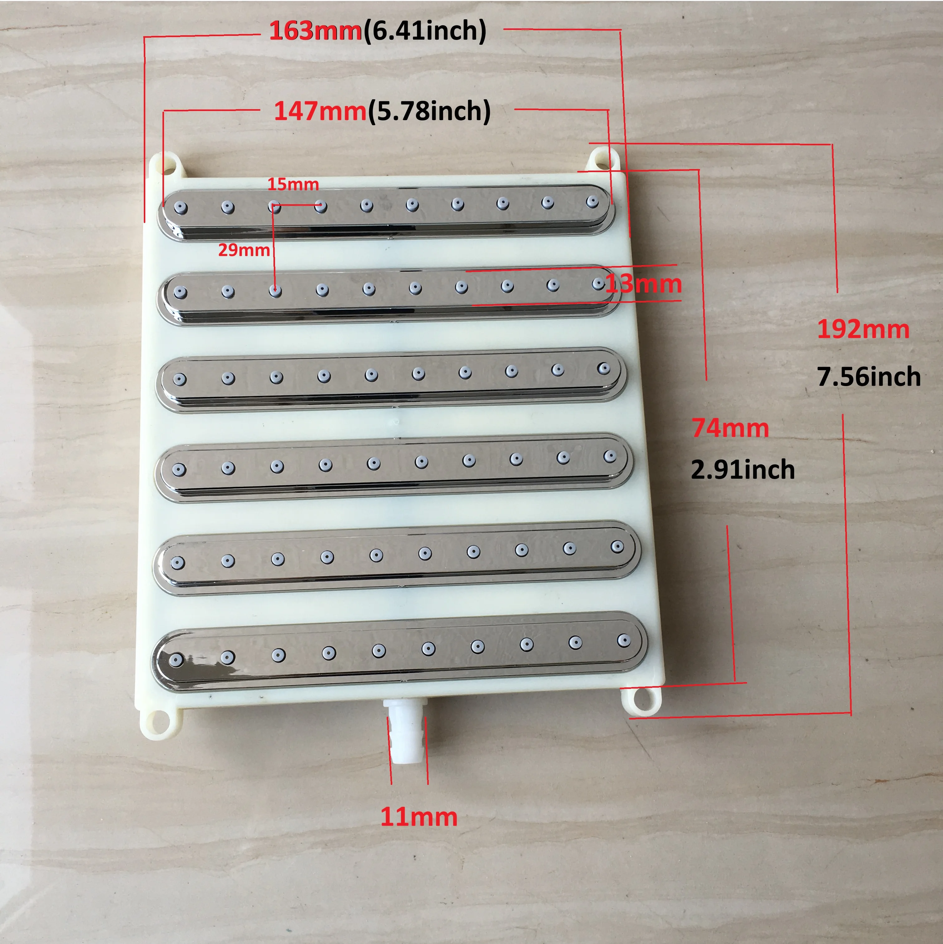 MTTUZK ABS Rectangular Shower intubation type interface Shower head  6 * 10 holes Top Spray Shower Head Accessorie