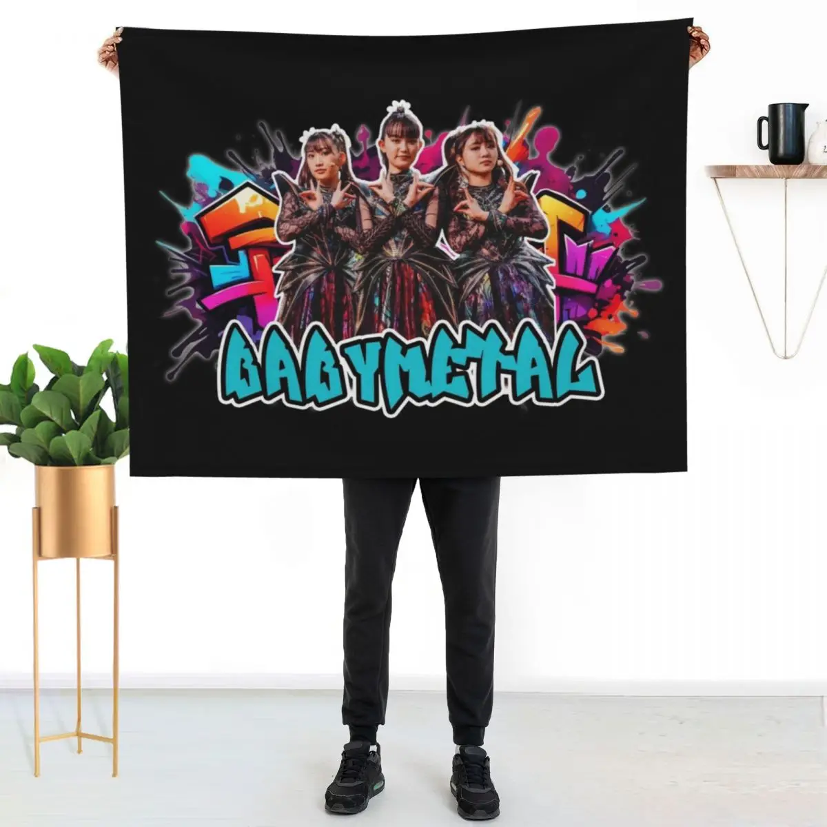 

BABYMETAL, Graffiti Logo, Unique Fan Art Throw Blanket Warm Comfortable Blanket for Office Napping