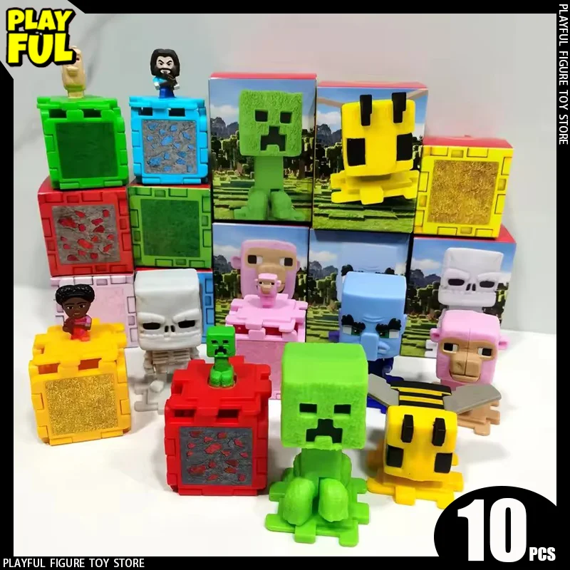 Nuevo producto en Stock películas Mc 2025 juguetes de comida feliz Steve Dennis Creeper Piglin figura de Anime adornos Mc juguetes personalizados regalo para niños