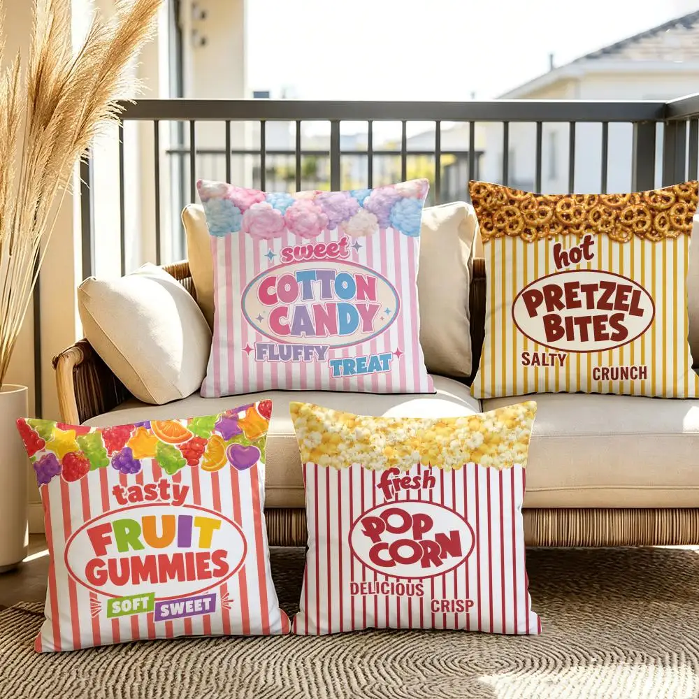Candy Swirl Pattern Cushion Cover Soft Plush Throw Pillow Cover Double-Sided Decorative Cushion Case Sofa Bedroom Home Decor