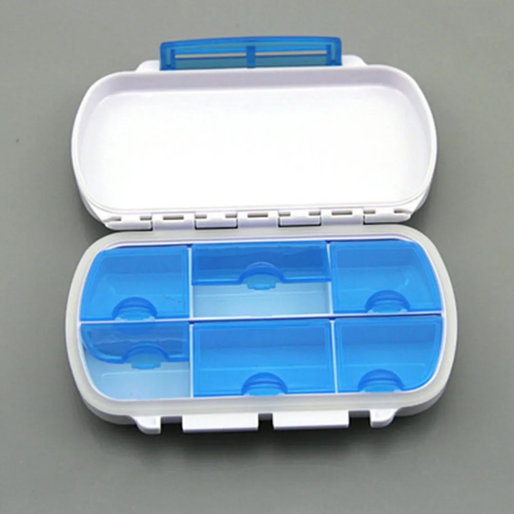 6 Grid Portable Pill Box Plastic Medicine Organizer Waterproof Moisture Proof Travel Daily Pill Storage Case for Seniors
