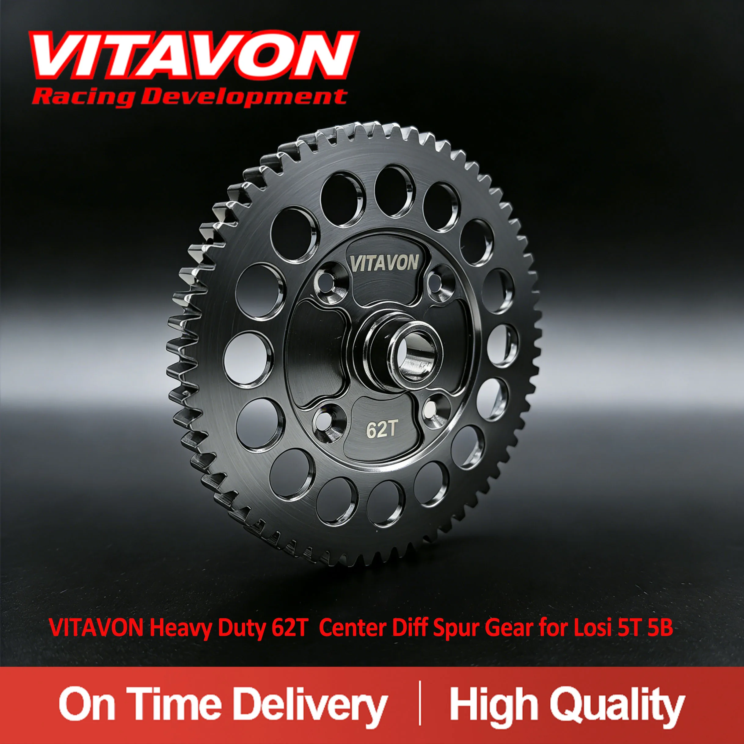 VITAVON HD Steel 62T Center Diff Spur Gear for Losi 5T 5B