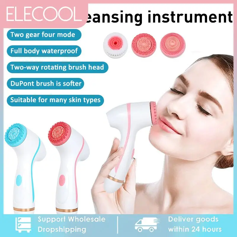 

Ultrasonic Cleaner Electric Cleansing Brush 3 In 1 Face Massagers Sonic Rotating Cleansing Brush Galvanic Remove Blackheads Tool