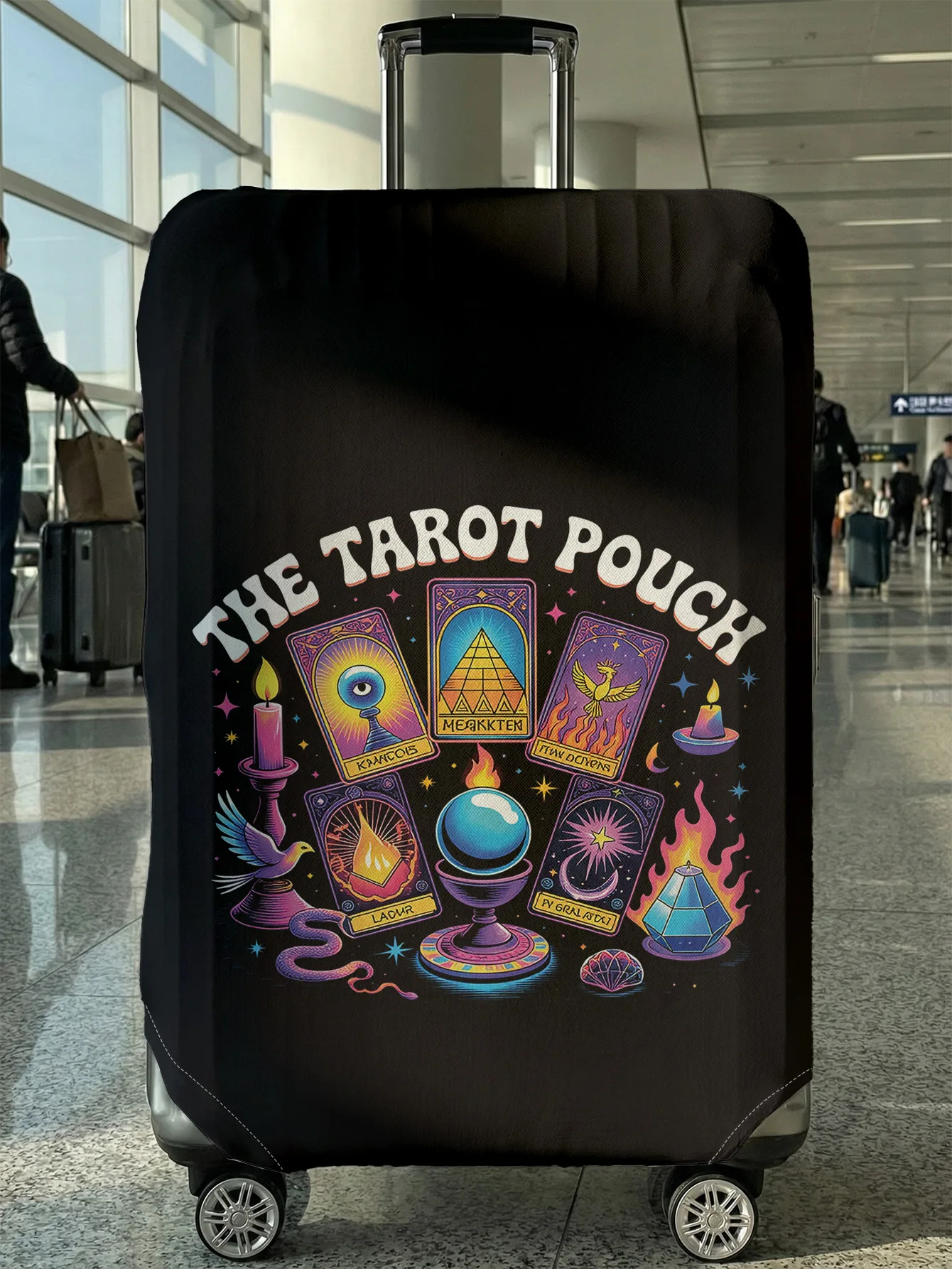 

Защитный чехол для багажа с изображением карт Таро, подходит для чехлов для багажа размером 18-32 дюйма, перчаток для ручек багажа, дорожных аксессуаров.