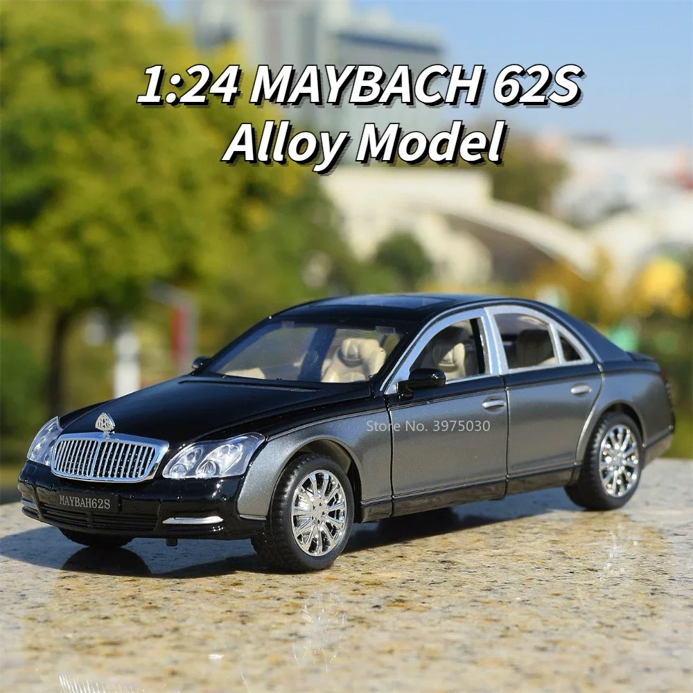 1:24 Maybach 62S Auto Modell Spielzeug Legierung Diecast Hohe Simulation Fahrzeuge Türen Geöffnet Sound Licht Gummi Reifen Spielzeug Geschenke für Jungen