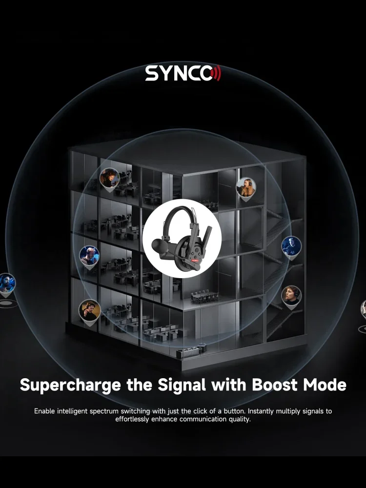 New SYNCO Xtalk Pro X5 X3 X2 X9 2.4G Full-Duplex Single-Ear Reduction Remote Wireless Intercom Headset 500m Transmission