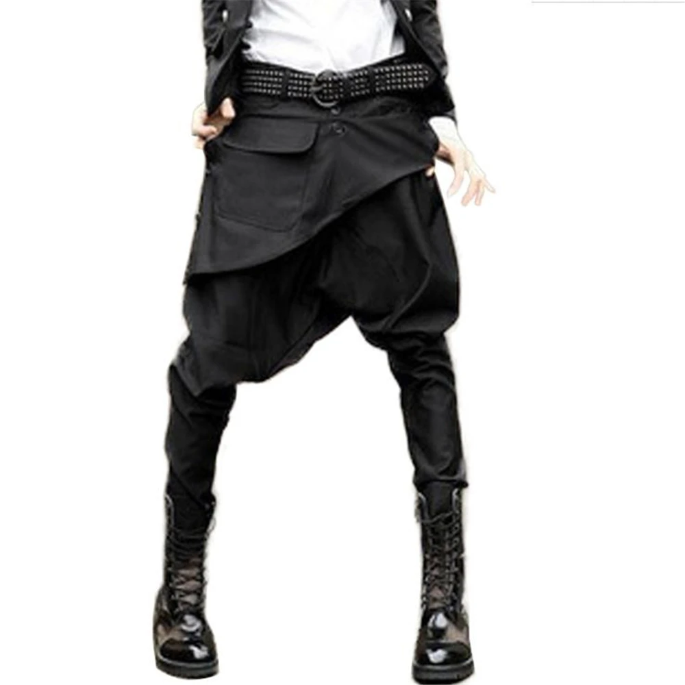 Hot Sale Man Low-Rise Pants Harem Pant Skirt s Mens Small Casual Long Trousers Hiphop Tapered Pantalones Maleharoun Pantalon