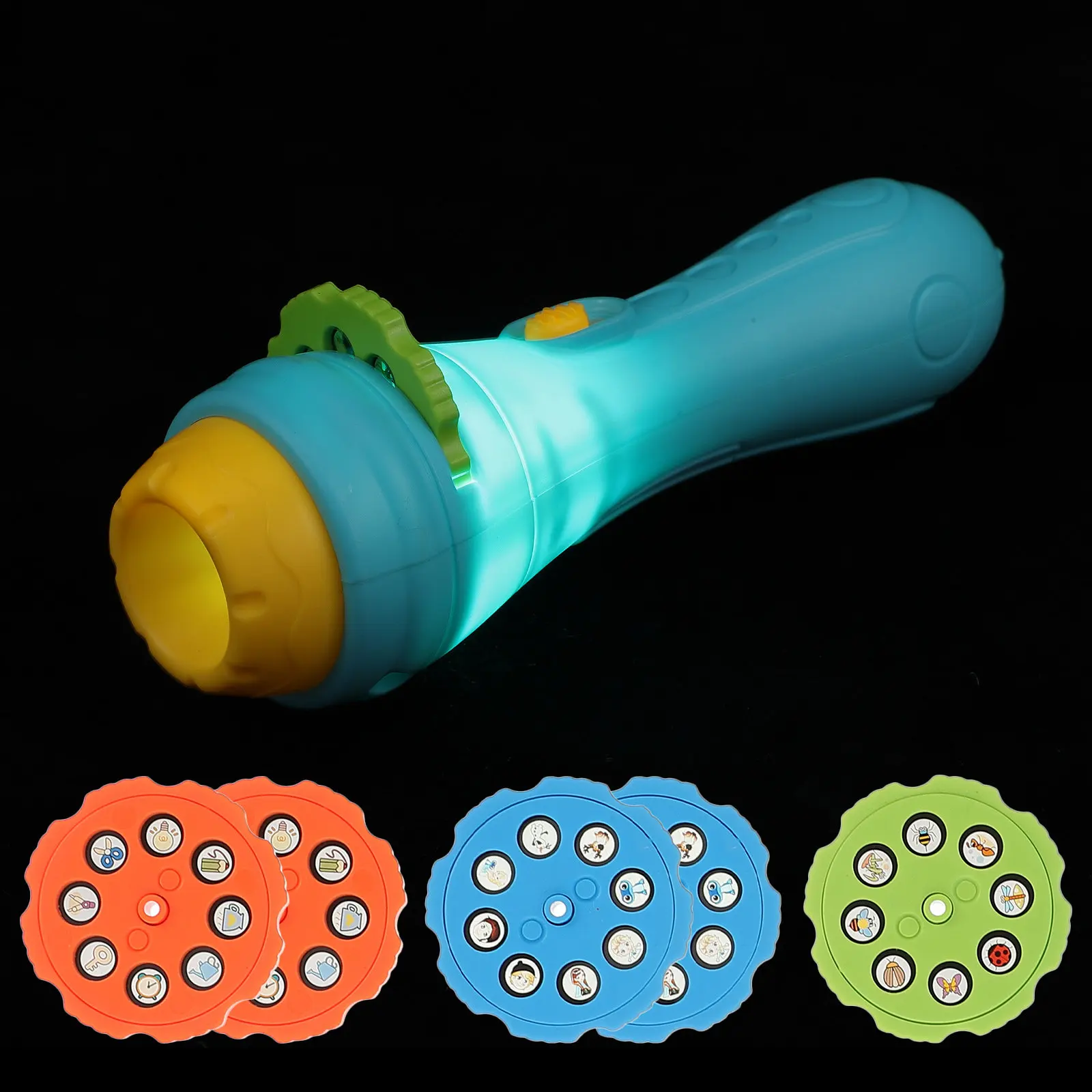 

1Set Projection Flashlight Kids Portable Flashlight Projector Torch Lamp Random Color Bedtime Sleep Educational Early Learning