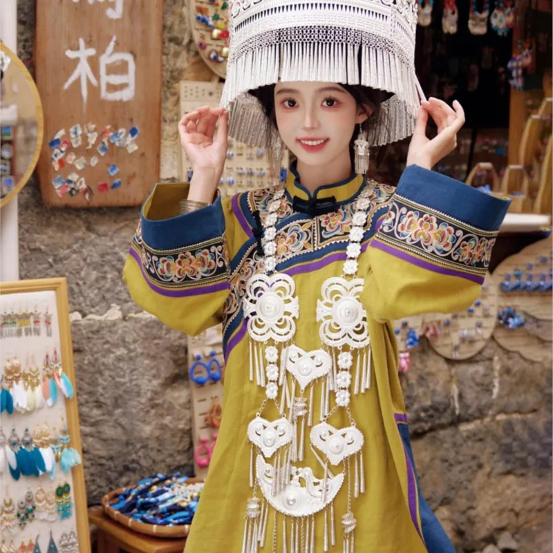 New cotton and linen clothing women's exotic embroidered garments performance costumes travel shoot styles