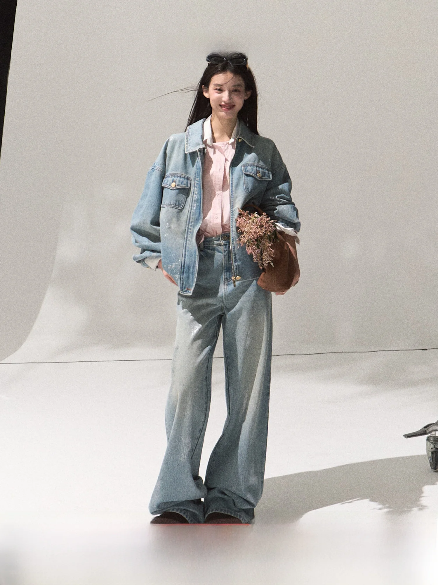 

Джинсы OAKMOO Angel's Bru Heavy Du Salt Silver из чистого хлопка, повседневные, прямого кроя, для женщин, винтажные, облегающие, свободного кроя