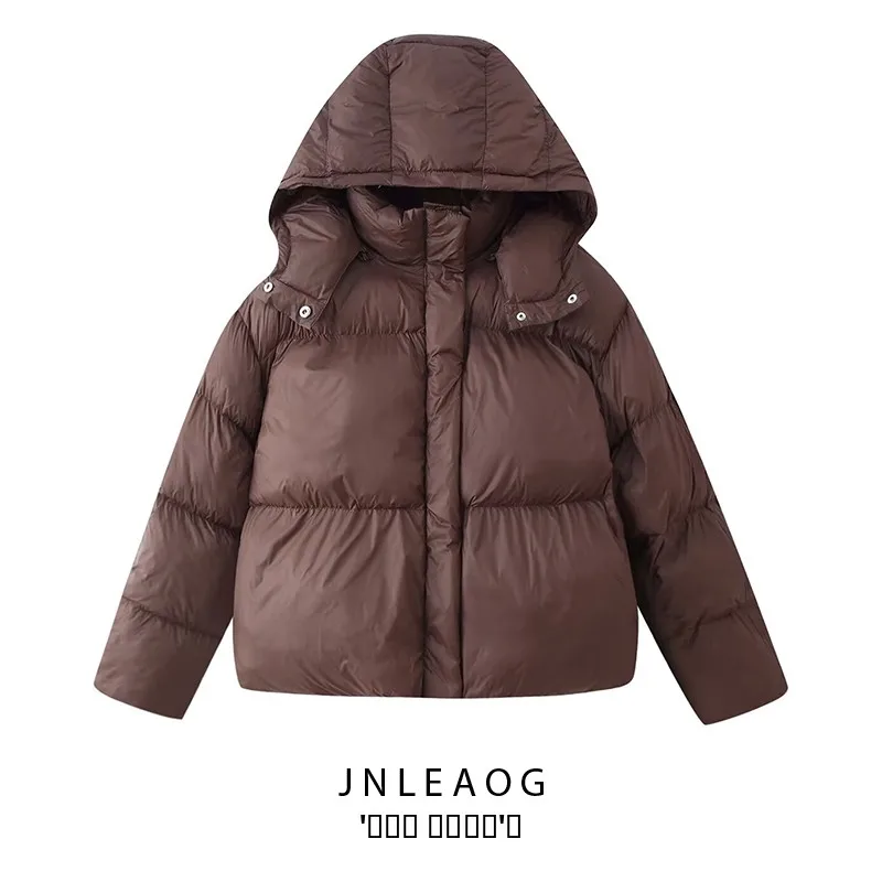 Faionable Street Sle Jaet de algodón para mujer con capucha diseño versátil otoño nueva llegada Color cierre de cremallera