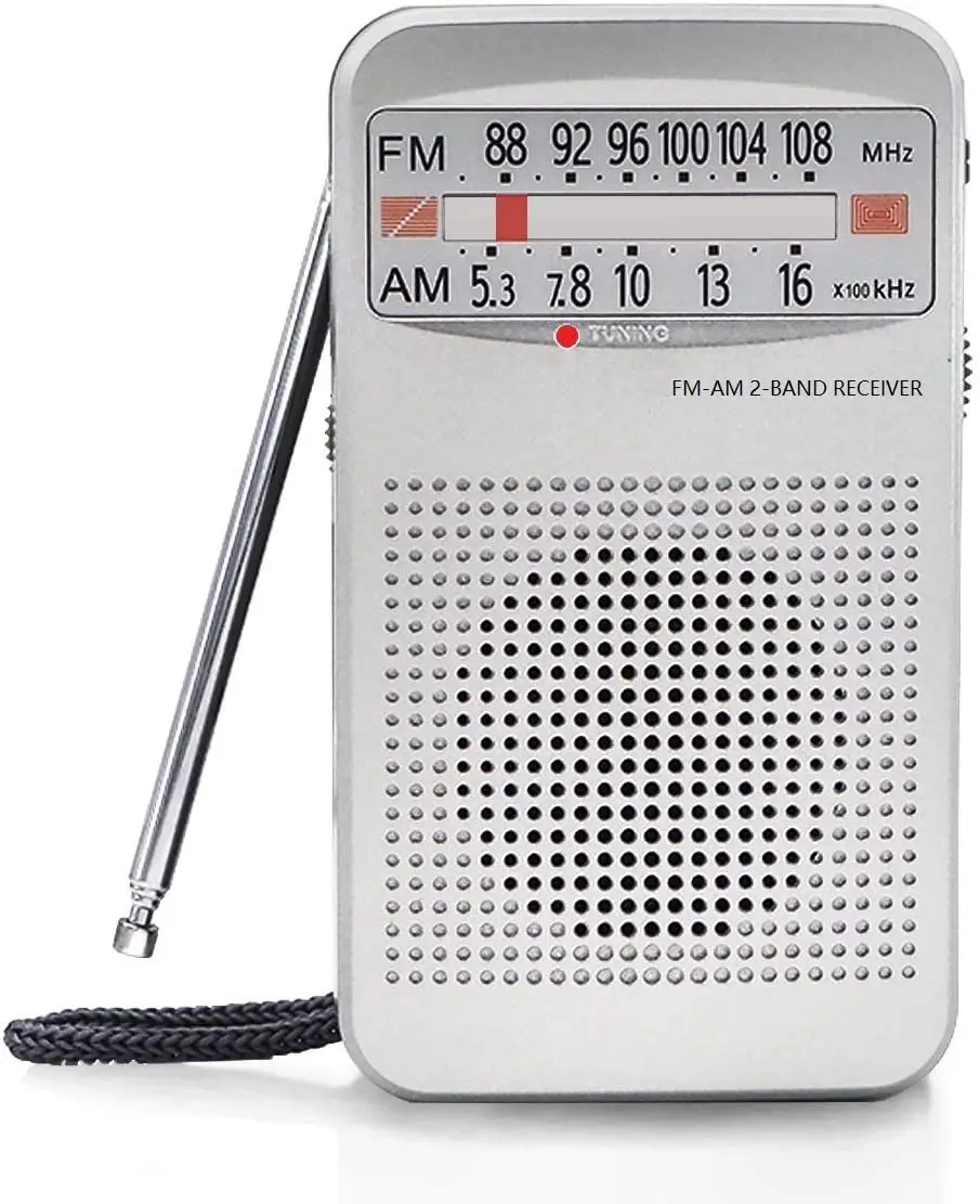 

AM FM Portable Pocket Radio, Compact Transistor Radios - Best Reception, Loud Speaker, Earphone Jack, Long Lasting, 2 AA Battery