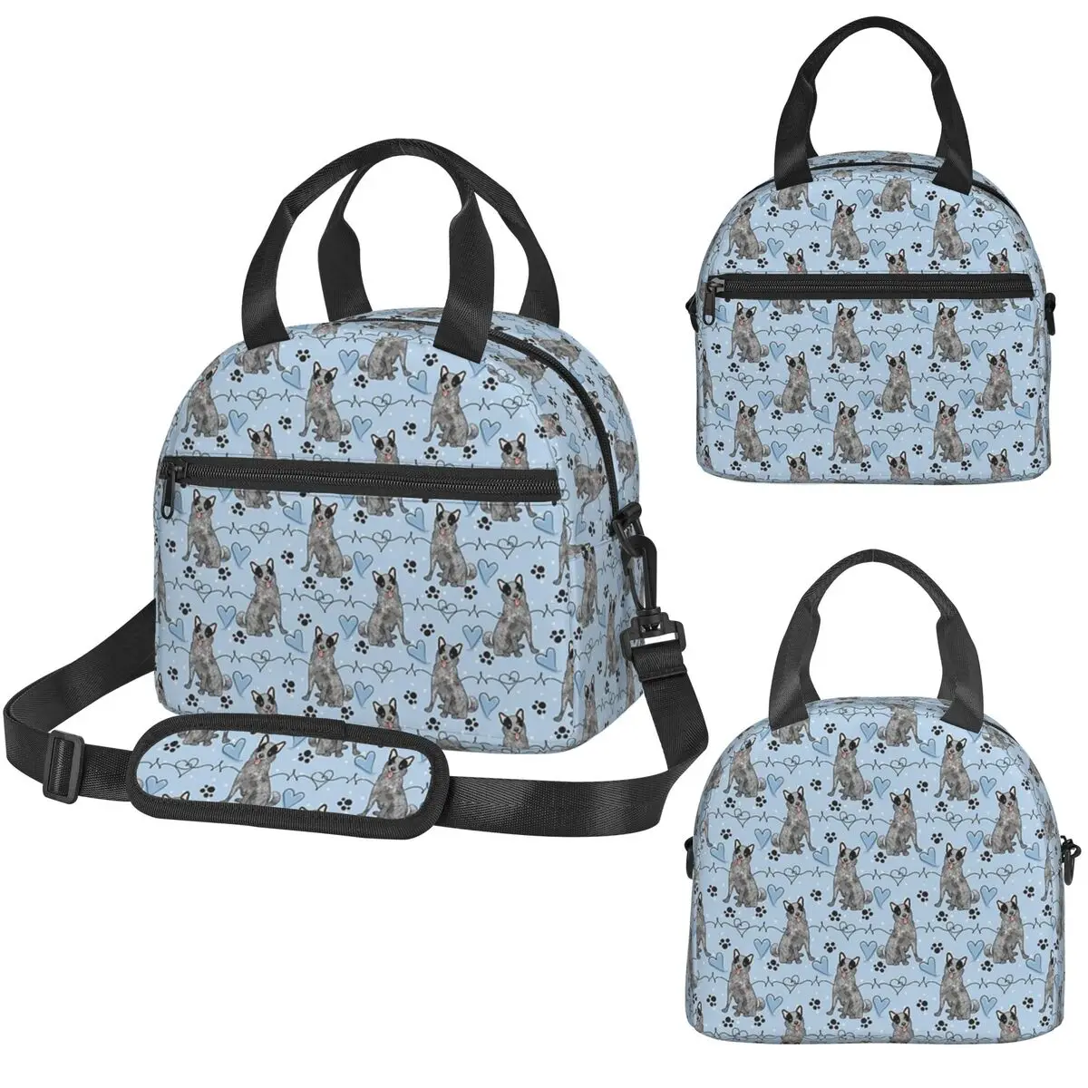 LOVE Blue Heeler Australian Cattle Dog Insulated Lunch Bag for Kids School Cooler Thermal Box Tote Portable Lunch Boxes