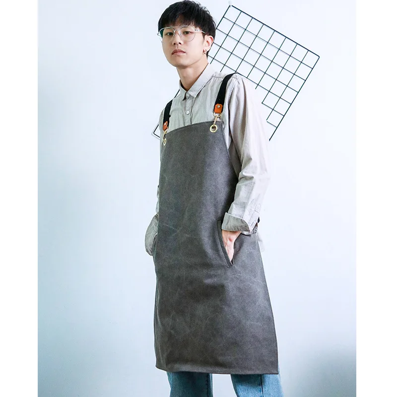 

Denim apron custom printing logo home kitchen barista milk tea shop barber men and women work clothes art painting printing