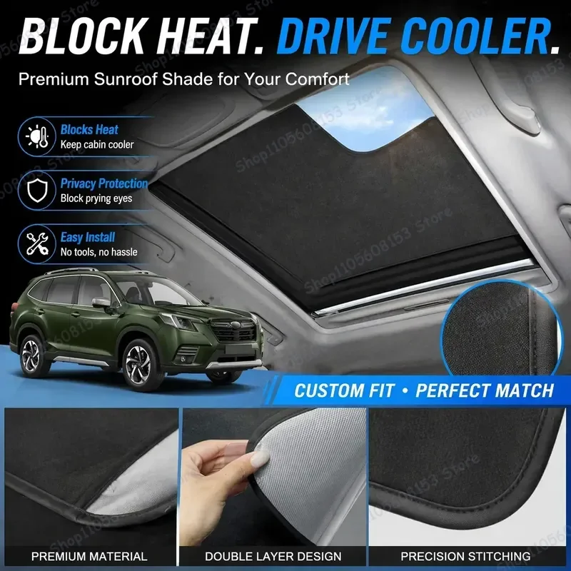 For Subaru Forester 2013 2024 2025 2026 Sunroof Shade Cover UV Protection Heat Insulation Electrostatic Suede Fabric Skylight