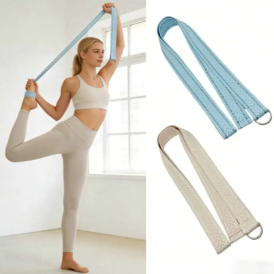 

Adjustable D-Ring Yoga Strap, Stretchable Exercise Band For Yoga, Pilates And Fitness Training