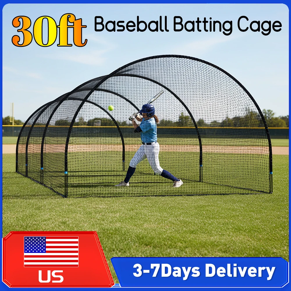 

Новая усиленная бейсбольная сетка-клетка 30x10x8FT, 30x13x9FT для отработки ударов и подачи в гольфе и софтболе, оборудование для тренировок на заднем дворе