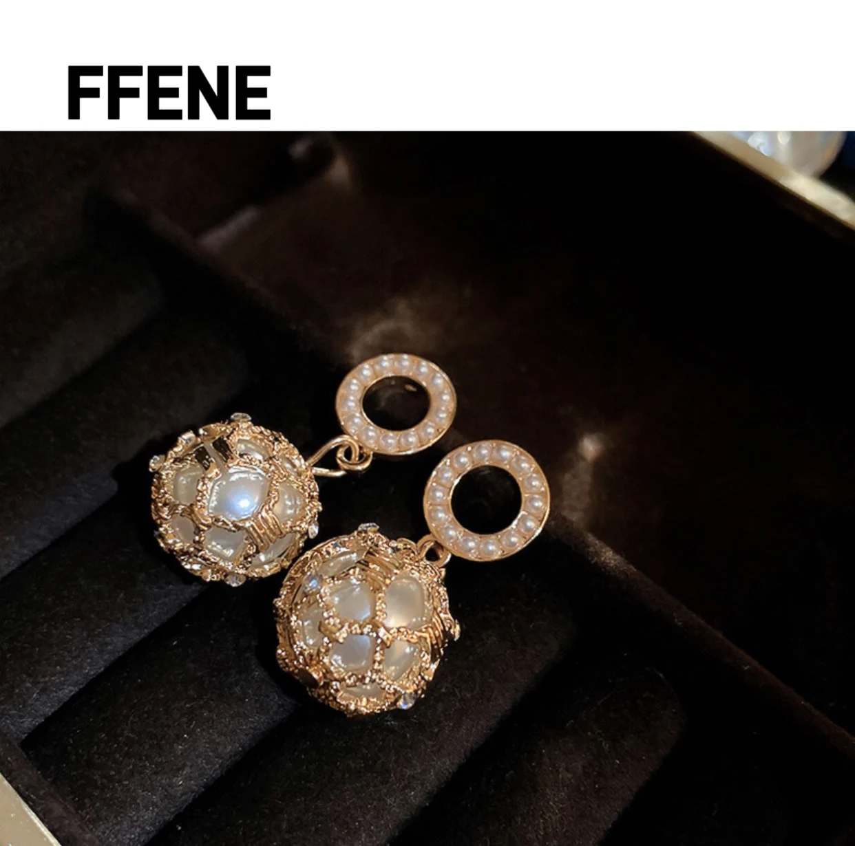 

High-end luxury pearl earrings, high-end drop earrings, French court style, fashionable and versatile earrings for women.