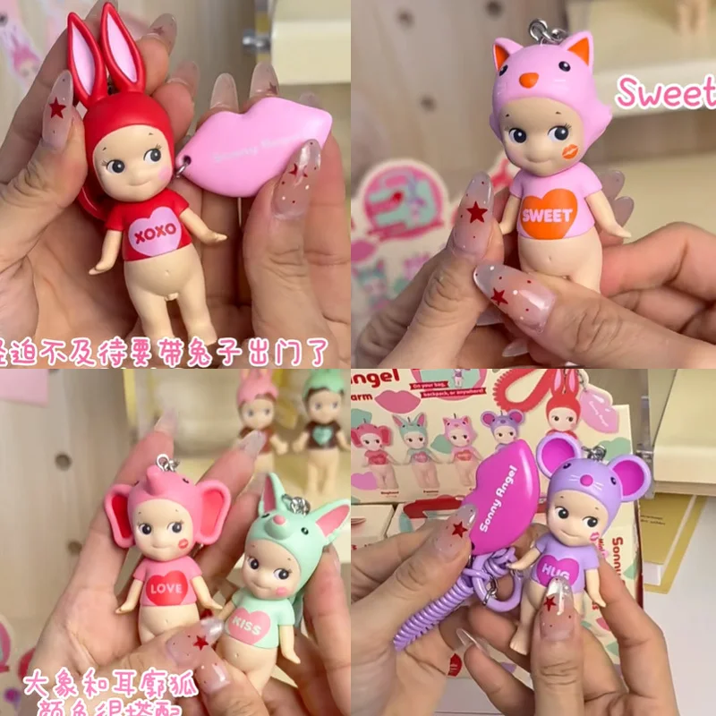 2025 New Sonny Angel Kiss Kiss Series Mystery Box Fashion Blind Box Kawaii Character Decoration Mini Figure Charm Birthday Gift