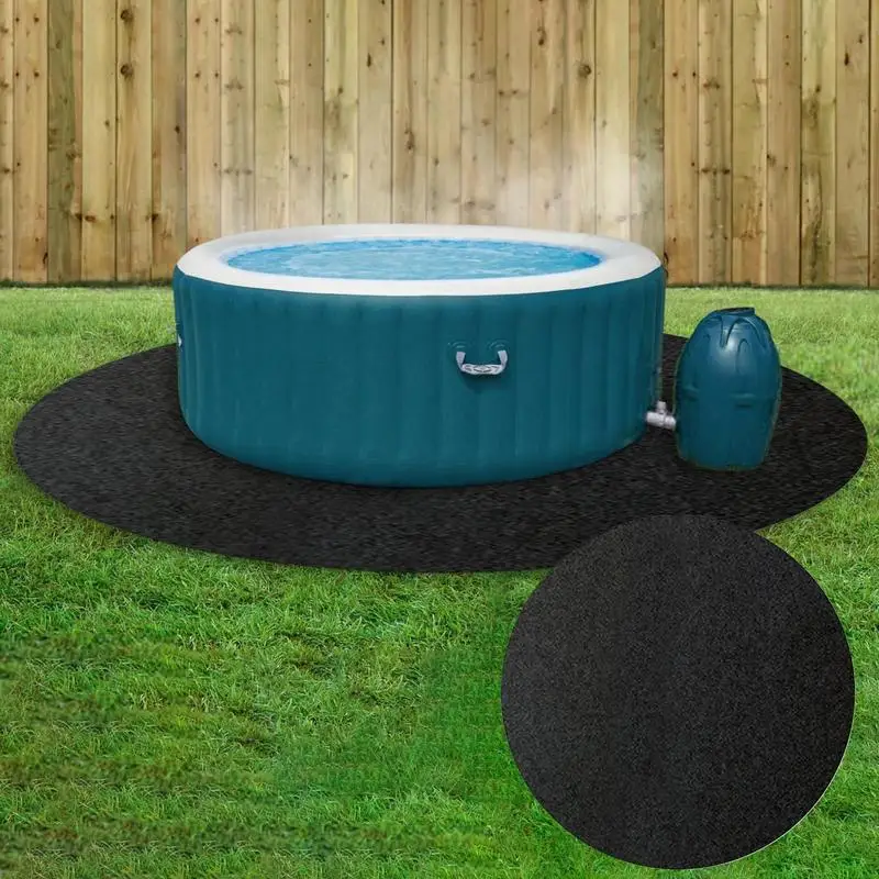 Inflatable Hot Tub Pad 145 Inches Extra Large Spa Pool Flooring Mat Waterproof Slip-Proof Backing Ground Mat For Protect The Hot