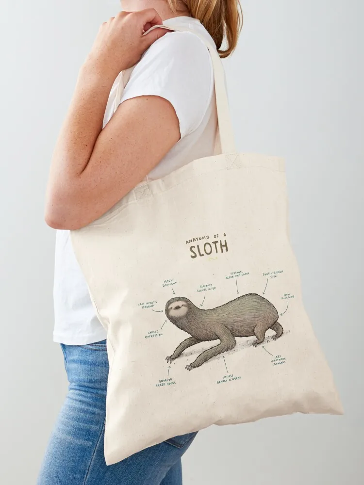 Anatomy of a Sloth Tote Bag Lady bags Cloth bags shopping bag logo