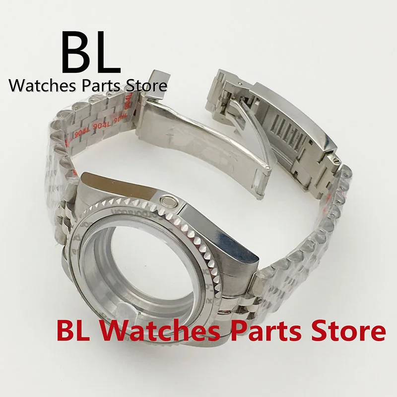 BLIGER 40mm Watch Case Sapphire Glass Fit ETA2824 2836 NH34 NH35 Mingzhu DG2813 3804 Miyota8215 PT5000 9015 Stainless Steel Band