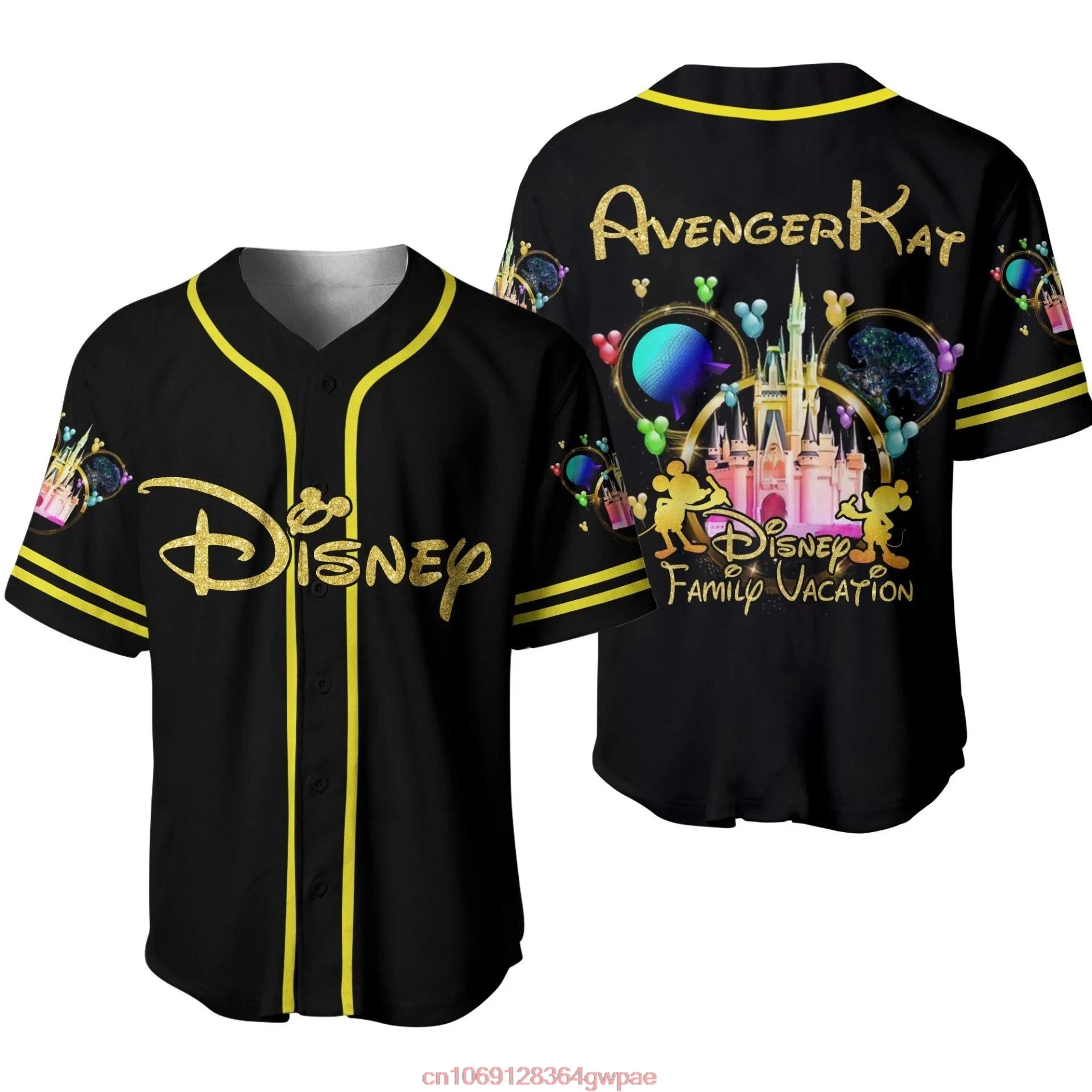 Disney Mickey Baseball Jersey Men's Women's Tee Tops Disney 50th Anniversary Short Sleeve Shirt T-Shirt Fashion Baseball Uniform