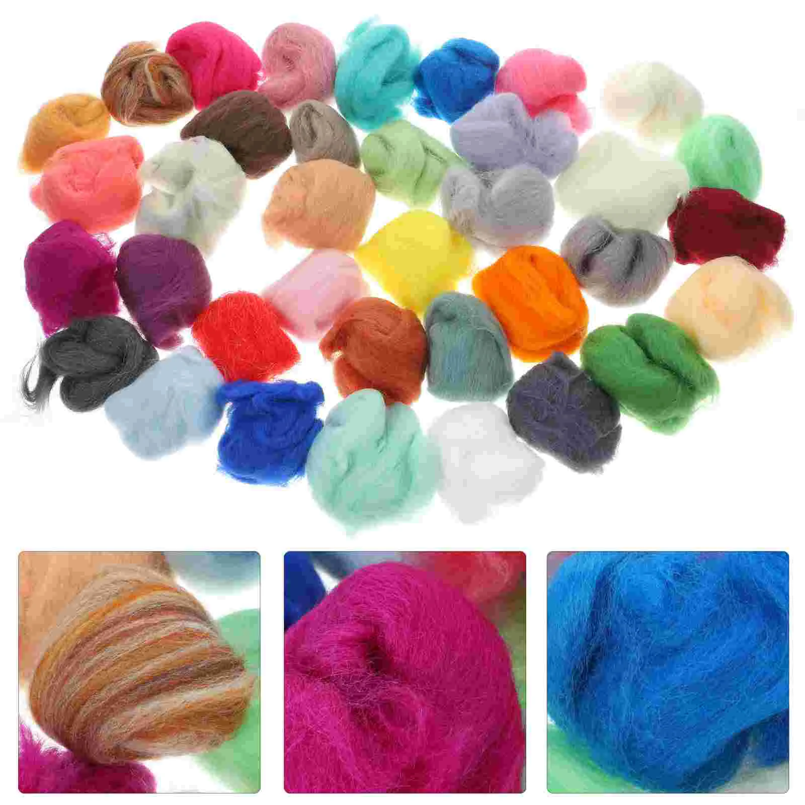 36 Colors Wool Roving Fibre Wool Yarn Roving For Needle Felting Hand DIY Felting Wool Felting Fleece Felting Fiber Fleece