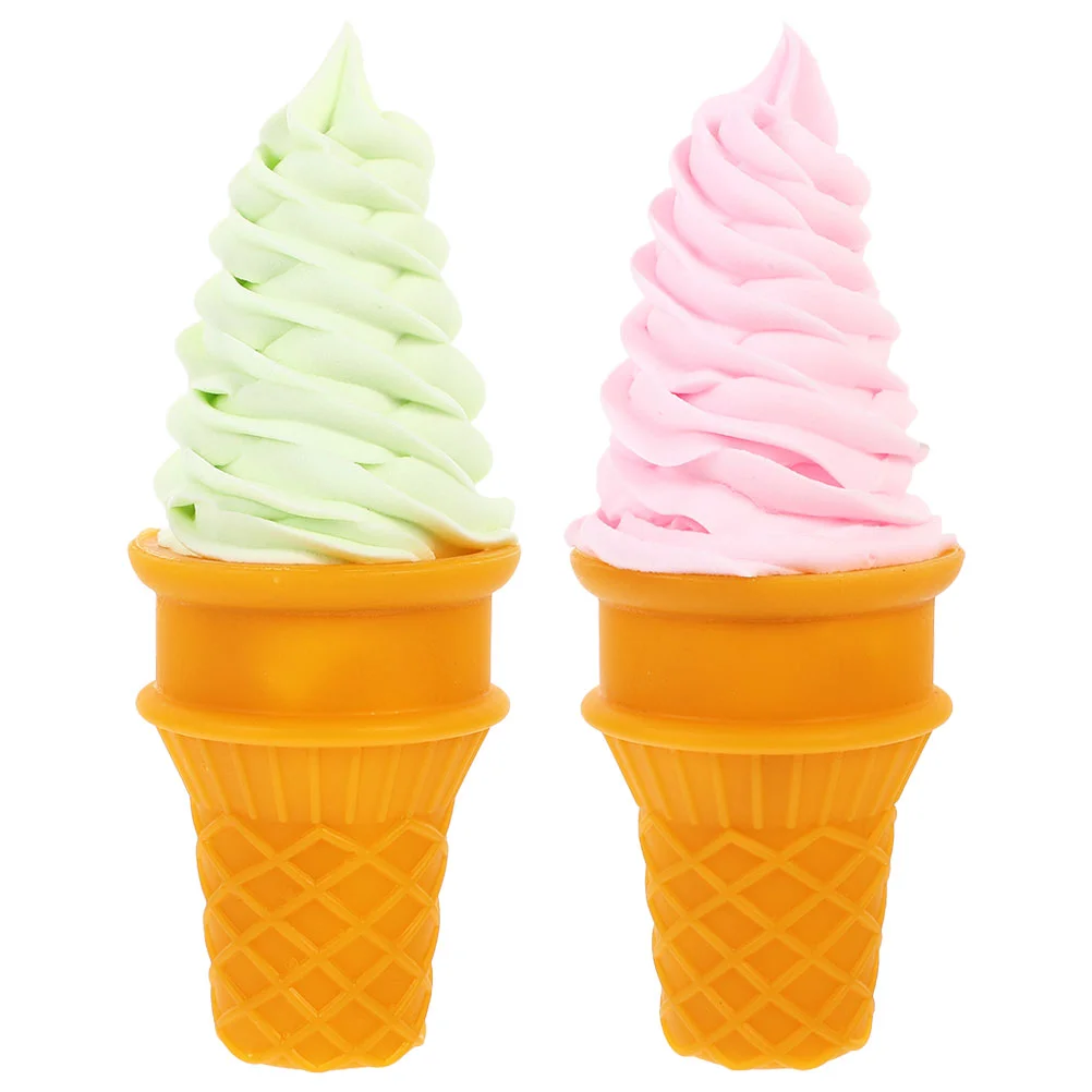 

2 Pcs Simulation Ice Cream Realistic Model Multi-function Fake Artificial Prop Toy Modeling Figurine Simulated Lifelike Wedding