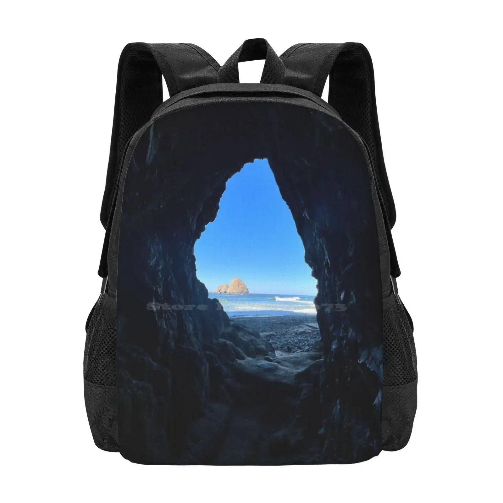 

Tunnel Beach Peephole Hot Sale Schoolbag Backpack Fashion Bags Tunnel Rocks Beach Oregon Oceanside Water Goonies Pacific