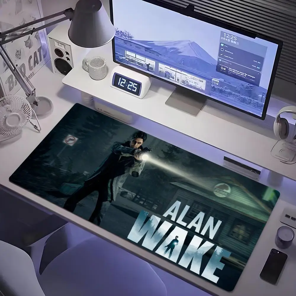 Alan Wake Mouse Pad Tablet mouse Pad Laptop xl desktop mate, cute HD Rainbow Gaming keyboard pad, Player, 90x40