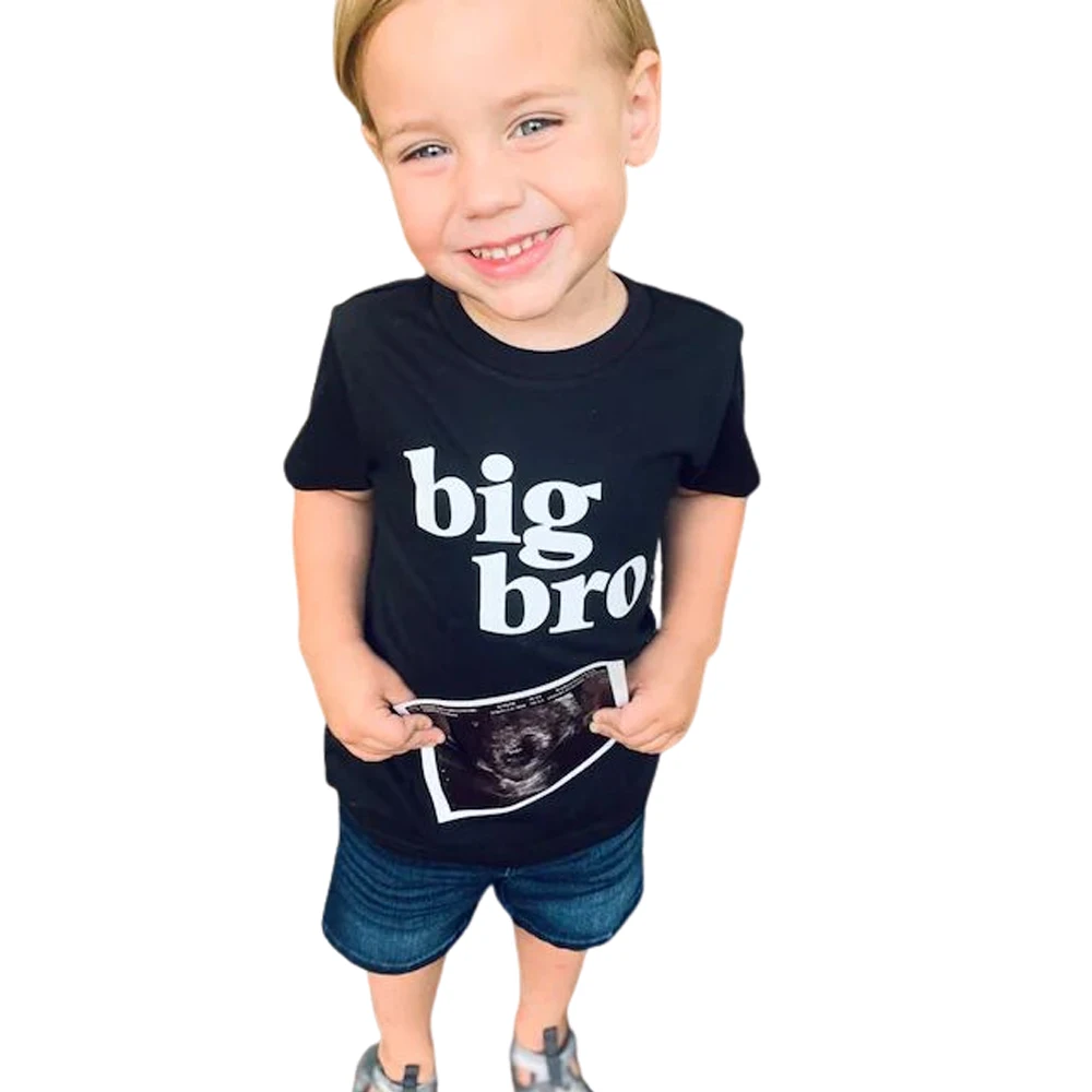 Cute Big Bro Letters Print Kids Tshirt Boy T Shirt for Children Toddler Clothes Funny Top graphicTees Drop Ship Fashion Wear Top