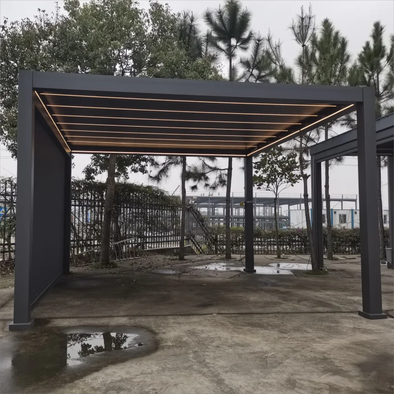 

3x3/4x4 Aluminum Alloy Electric Awning Pavilion With Remote Control And Lighting, Suitable For Garden Terraces.