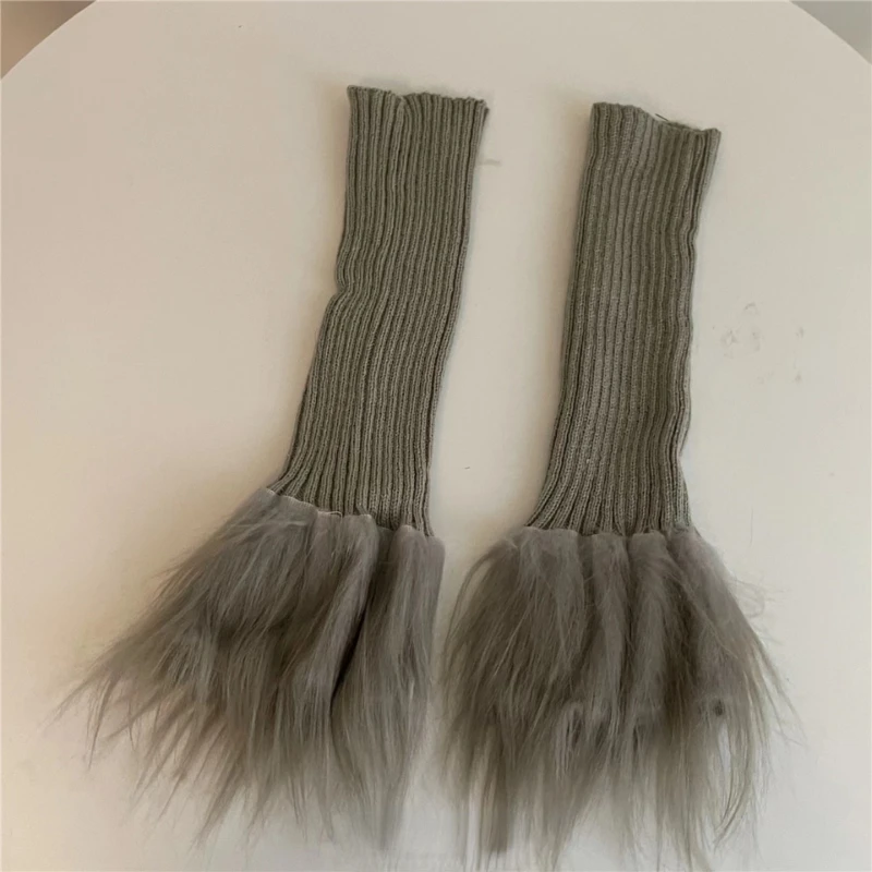 Tube Socks Color Leg Shaping Handmade Belt Furry Tassel Knitted Fabric Foot Hot Girl Bright Color Regular Size Autumn SolidColor