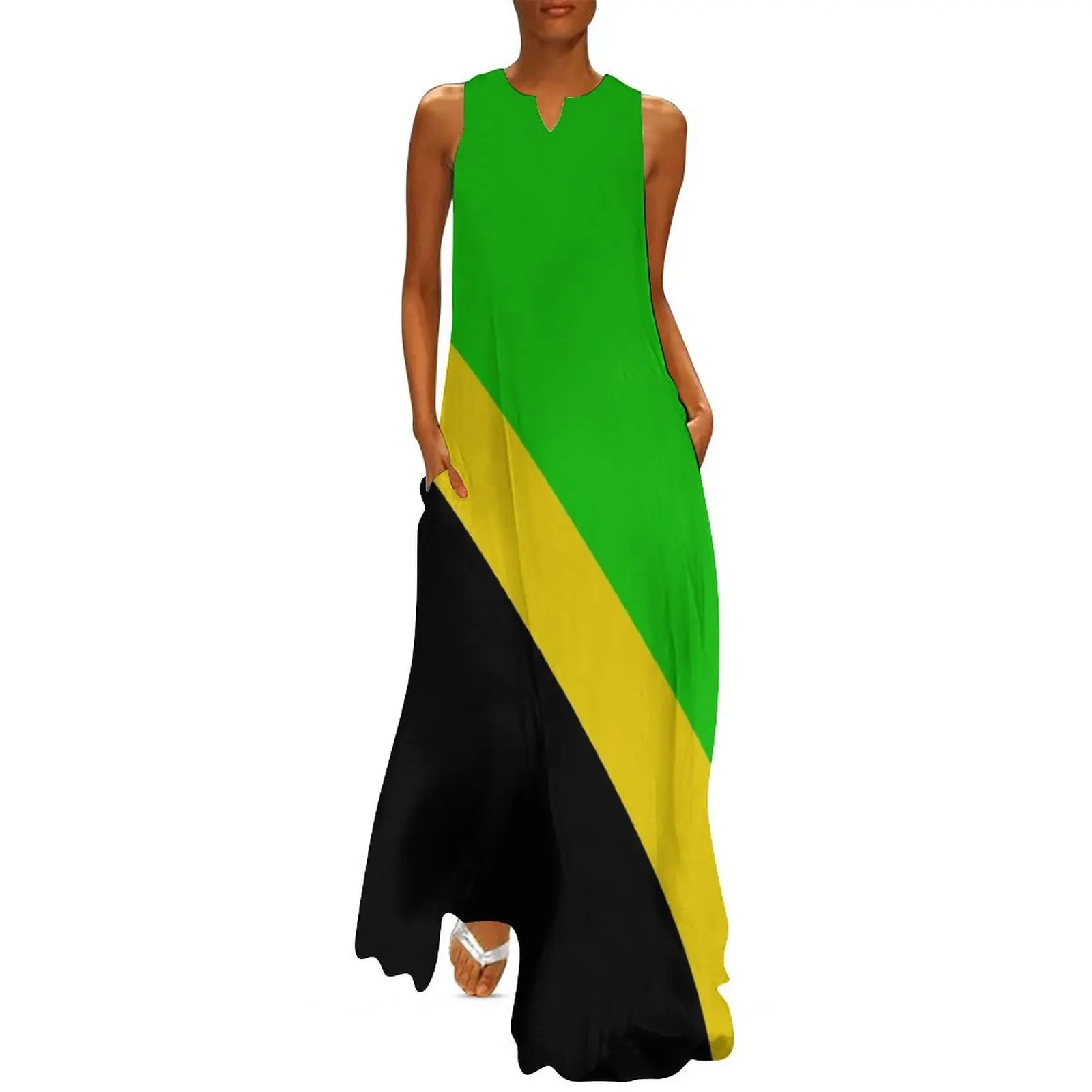 WG jamaican flag concept Long Dress summer dresses ladies 2025 summer dress women 2025 evening dresses women