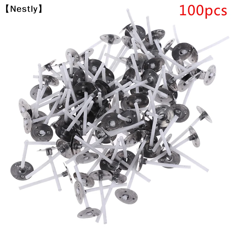 100Pcs Candles Mold Wick Tabs Eco-Friendly Candle Sustainer Making pure cotton〔Nest〕