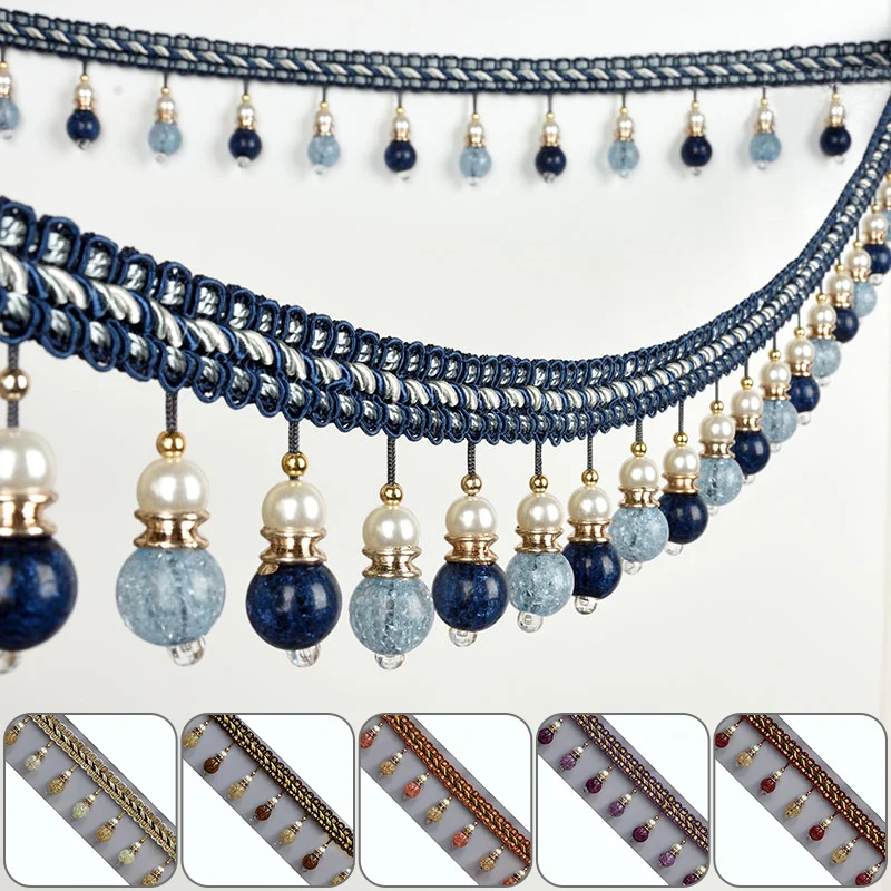 2 Meter Curtain Sewing Tassel Fringe Curtain Tassel Crystal Ribbon Upholstery Decorative Diy Making Household Craft Sew Supplies