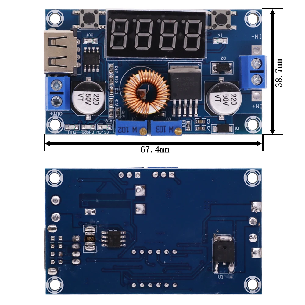 Imagem -06 - Módulo de Carregador de Bateria Digital por Digital por Digital com Voltímetro e Amperímetro Xl4015 5a cc cv Usb