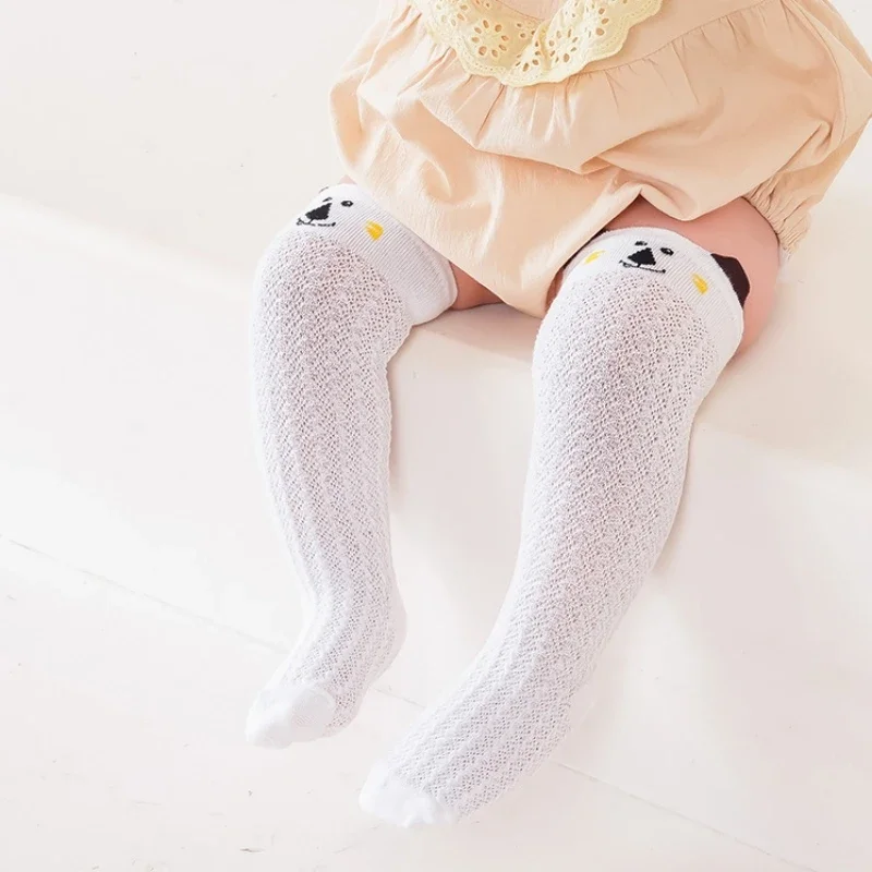 Spring Summer Children Baby Girls Boy Breathable Knee High Socks Cotton Mesh Long Socks Kid Clothing Toddler Cartoon Stockings